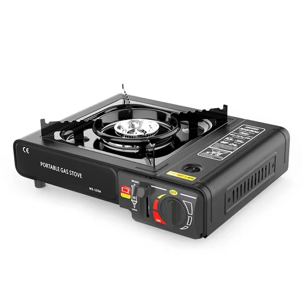 Portable Burner Stainless Steel Backpacking Stove with Carry Case Outdoor Gas Tank Stove for Outdoor Camping Hiking Cooking