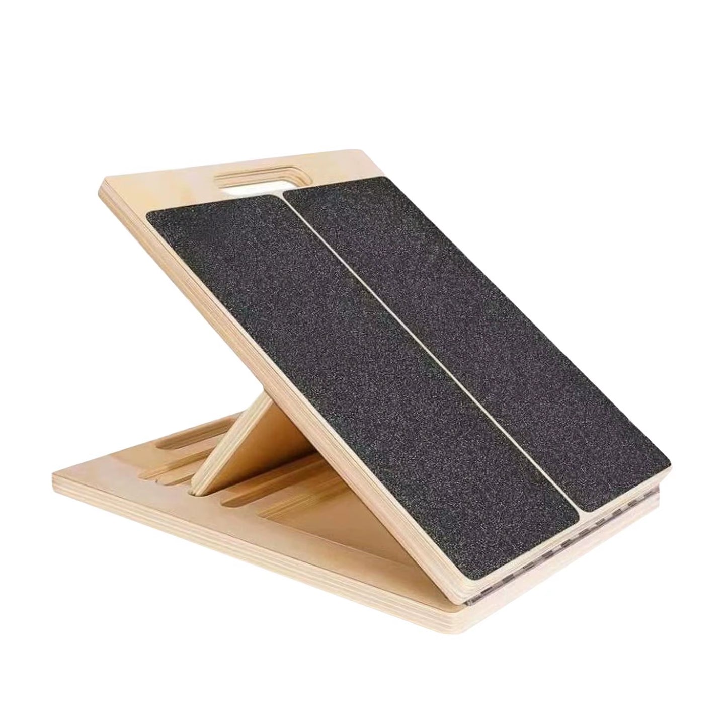 Slant Board Calf Stretcher Foldable Nonslip Wooden Portable Adjustable Leg Stretch for Home Gym Yoga Exercise Sports Workout