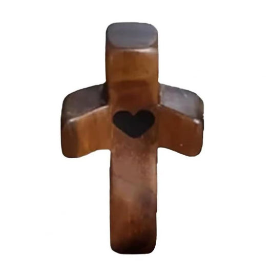 Olive Wood Pocket Cross Mini Pocket Stress Relief Spiritual Companion Cross My Heart Encouragement Gift Wooden Cross Across